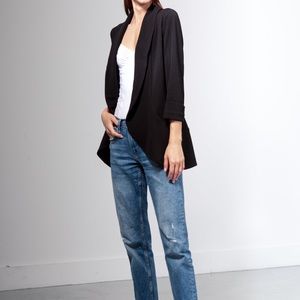 COPY - FRENCHMAUVE Melanie Knit Tunic Blazer Shawl Black